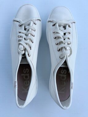 Keds Off-White Leather Low-Top Sneakers